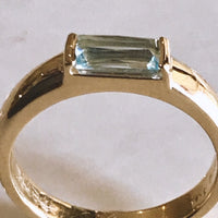Aquamarine Baguette Ring